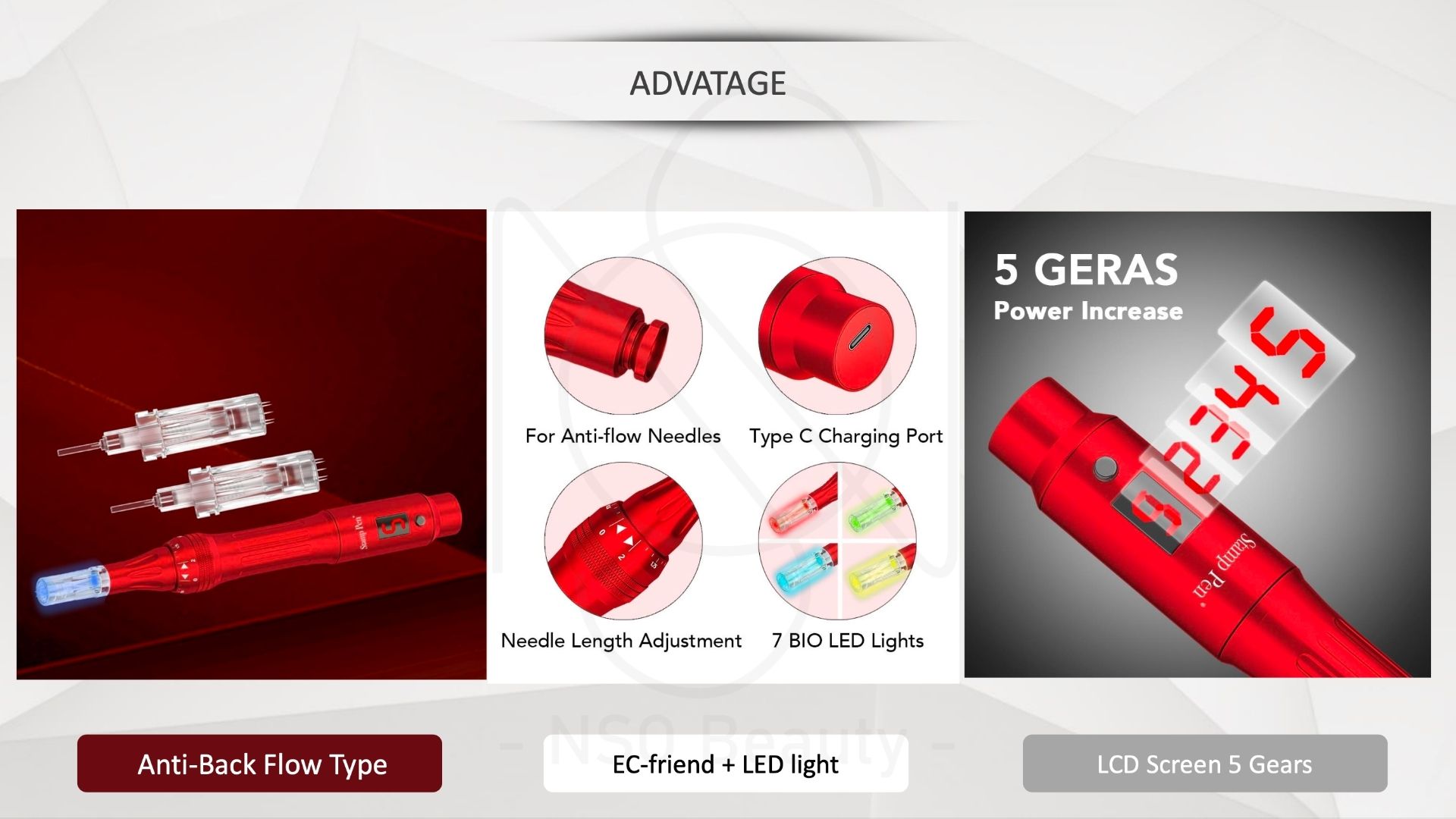 RED Stamp Pen – LED Light Therapy Microneedling Device - Image 3
